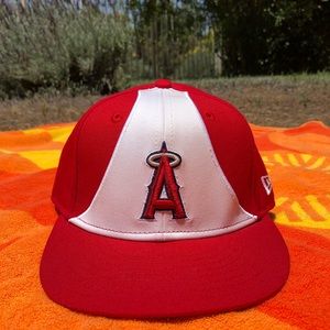 Red & White/Cream Los Angeles Angels Hat
